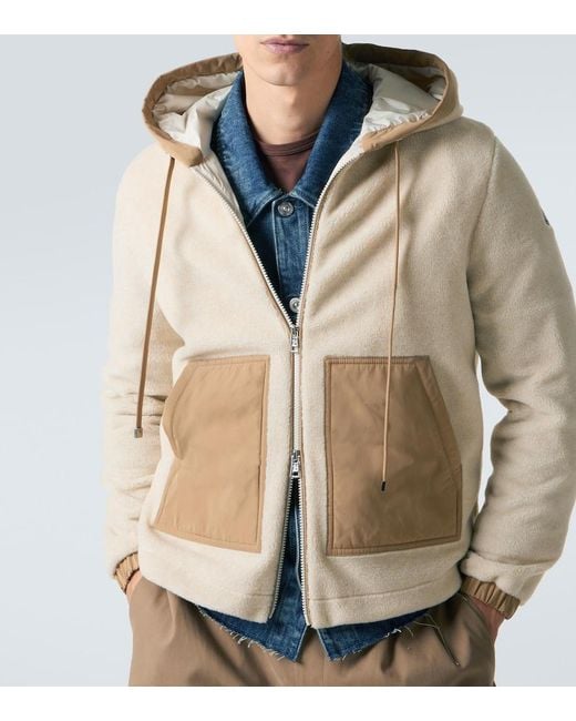 Moncler Natural Moncler Teddy Zip-Up Hoodie for men