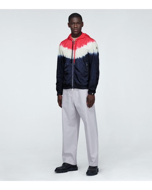 red blue windbreaker