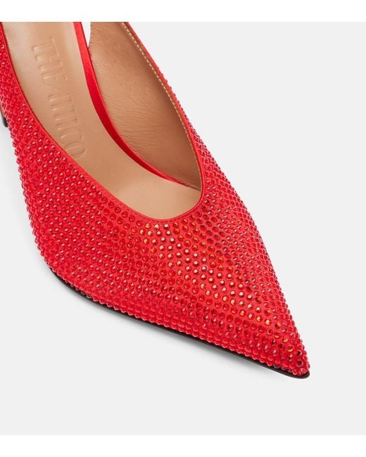 The Attico Red Slingback-Pumps Viper 95 Mit Kristallen
