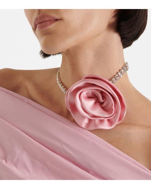 Choker Con Applicazione Floreale di Magda Butrym in Pink