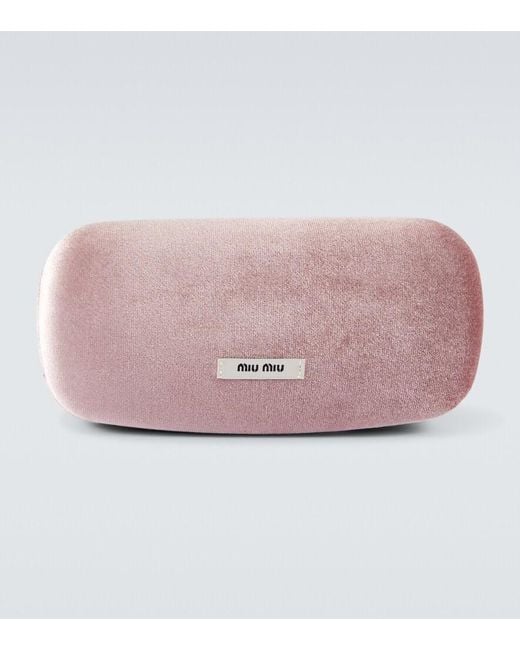 Miu Miu Pink Rectangular Sunglasses for men
