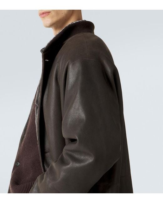 A.PRESSE Black Shearling-Lined Jacket for men