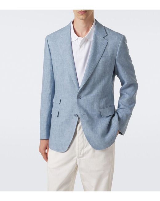 Ralph Lauren Blue Glen Linen-Blend Blazer for men
