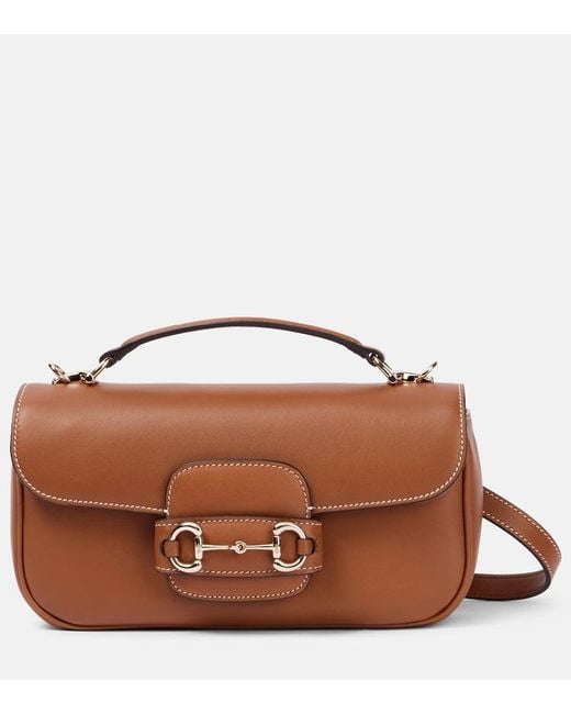Gucci Brown Horsebit 1955 Soft Small Leather Tote Bag