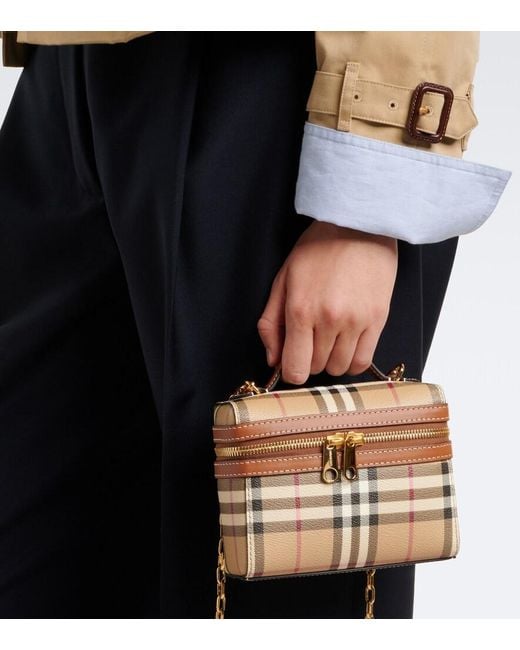Burberry Brown Check Mini Vanity Bag