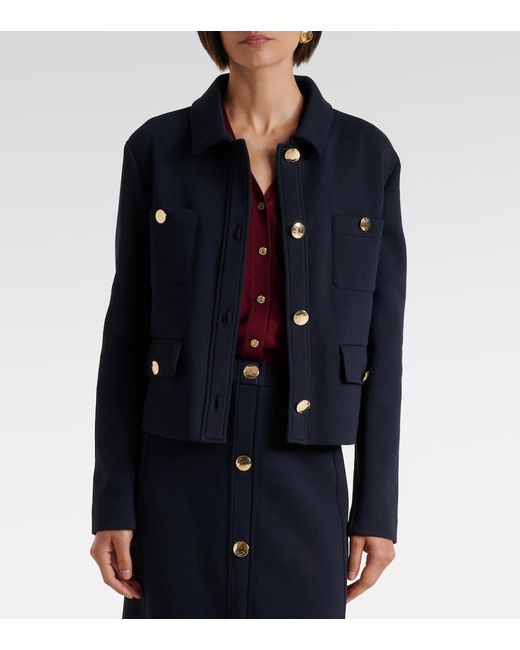 Max Mara Blue Cotton-Blend Jacket