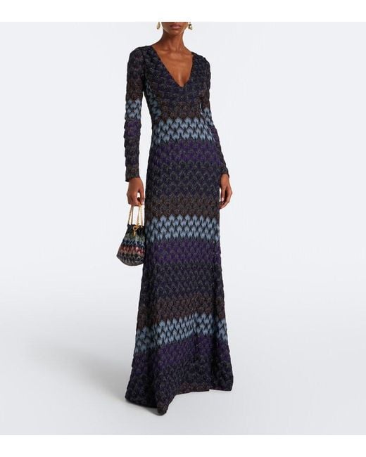 Missoni Blue Mini Lame Top-Handle Bag