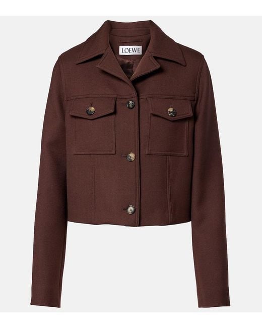 Loewe Brown Wool-Blend Twin-Pocket Jacket