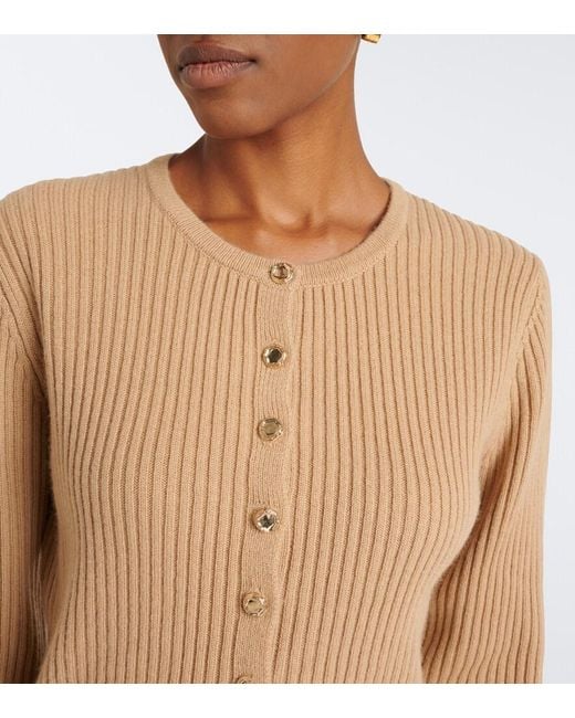 Jardin Des Orangers Natural Ribbed-Knit Wool And Cashmere Cardigan