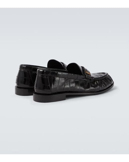 Saint Laurent Black Le Loafer Leather Penny Loafers for men