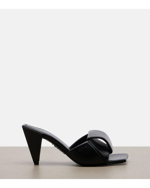 Loewe Black Origami Leather Mules