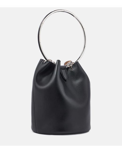 Alaïa Black Ring Large Leather Bucket Bag