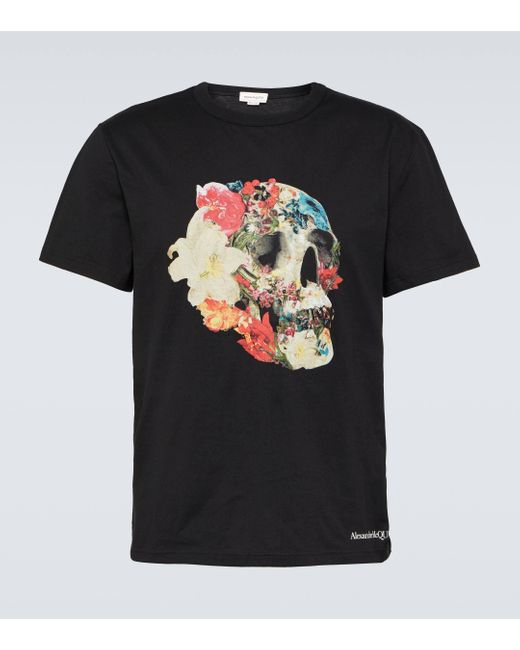 T-shirt en coton Alexander McQueen pour homme en coloris Black