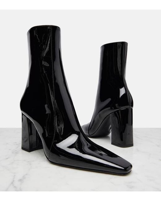 Botines Rainer 90 De Charol Saint Laurent de color Black