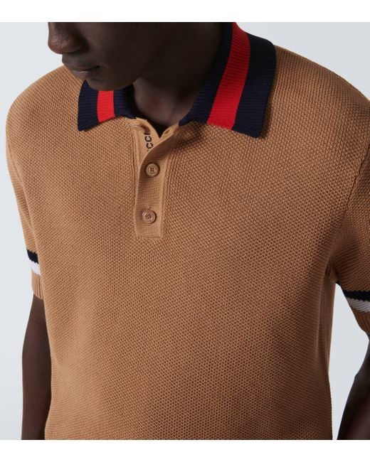 Gucci Orange Cotton Pique Polo Shirt for men