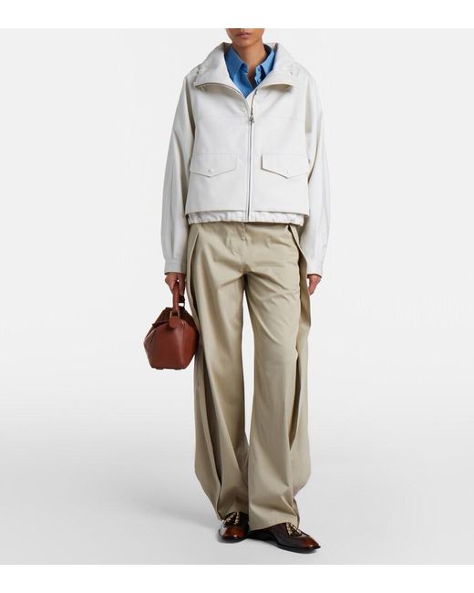 Loewe White Cotton And Silk Gabardine Jacket