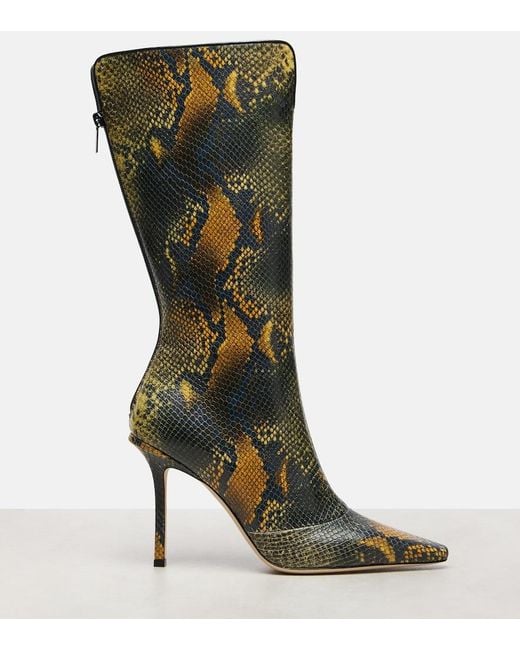 Jimmy Choo Green Archive Boot 100 Leather Knee-High Boots