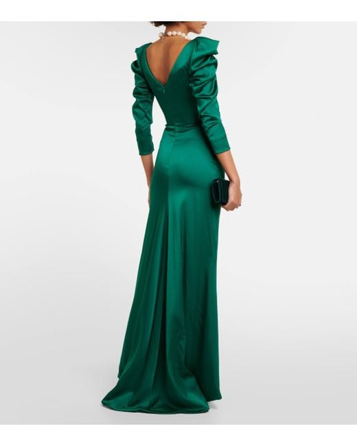 Vivienne Westwood Green Astral Draped Satin Gown