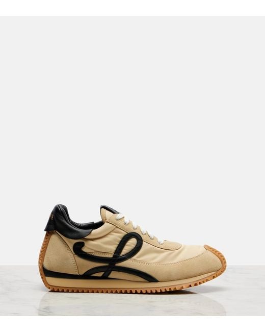 Loewe Natural Flow Runner 2.0 Suede-Trimmed Sneakers