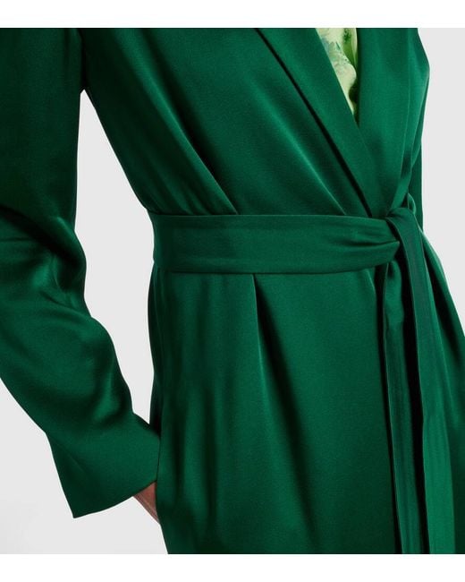 Max Mara Green Mantel Giselda Aus Satin