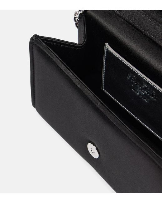 Roger Vivier Black Pilgrim Micro Embellished Satin Shoulder Bag