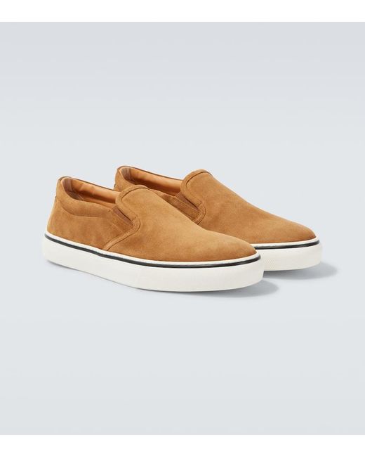 Tod's White Suede Slip-On Sneakers for men