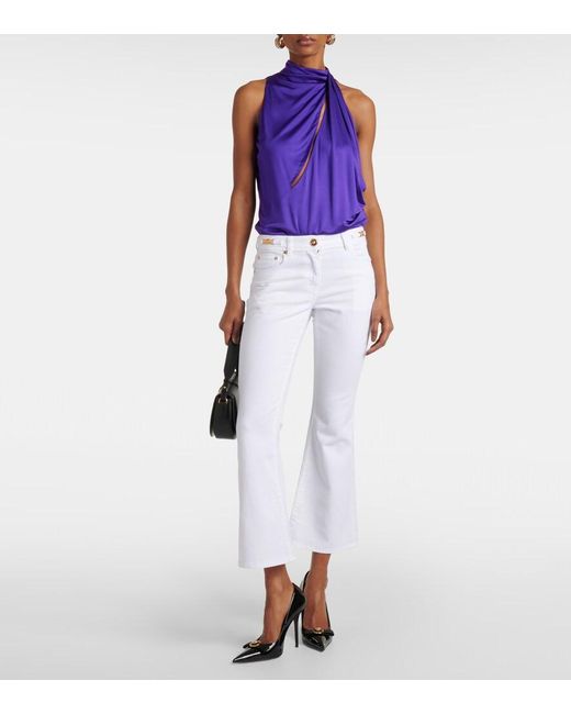 Wide Trousers Versace de color White