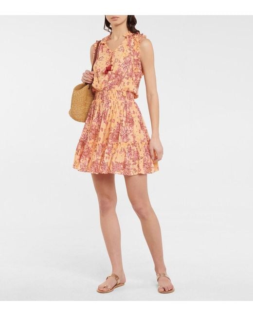 Poupette Orange Triny Printed Minidress
