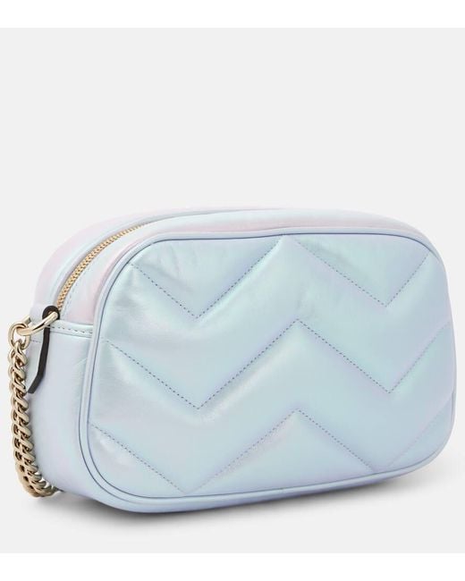 Gucci Blue GG Marmont Small Leather Shoulder Bag