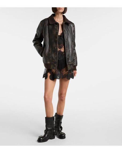 Dolce & Gabbana Black Sheer Lace Minidress