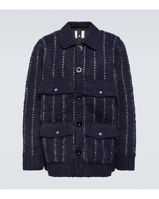 Sacai Blue Wool-blend Blouson Jacket for men