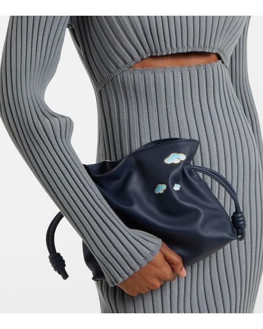Loewe Blue Flamenco Mini Leather Clutch