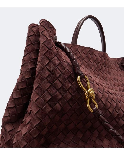 Bottega Veneta Red Andiamo Large Suede Tote Bag
