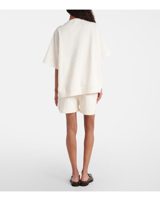 Brunello Cucinelli White Logo Cotton T-Shirt