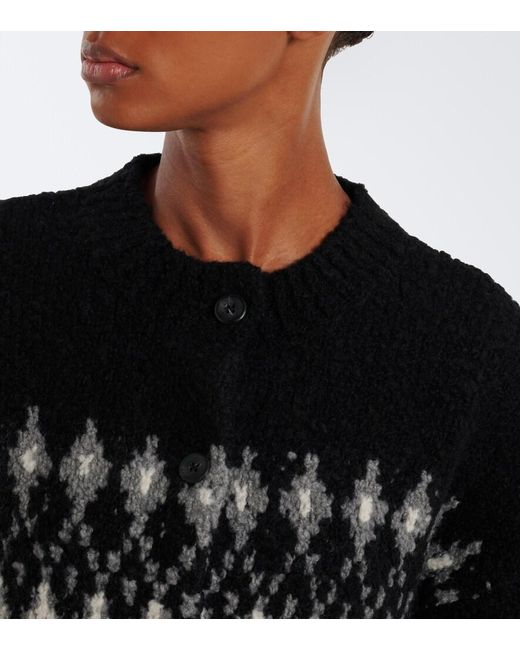 Altuzarra Black Haven Fair Isle Wool Cardigan
