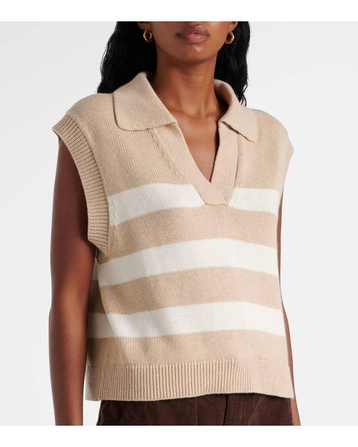 Velvet Natural Mariette Cotton And Cashmere Sweater Vest