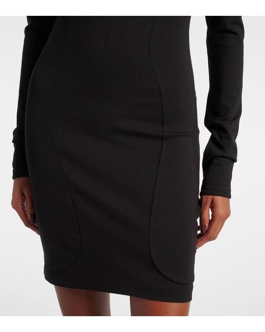 Area Black Minikleid Aus Jersey Mit Kristallen