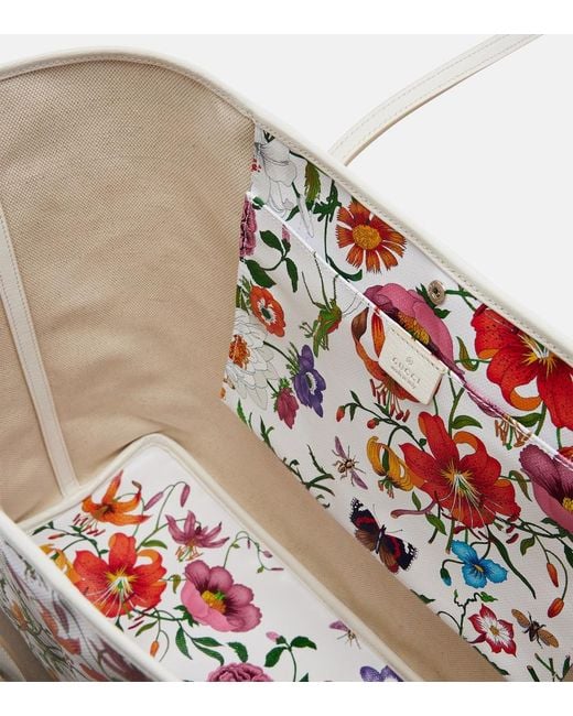 Gucci White Tribeca Large Floral Canvas Shopper
