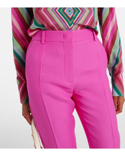 Valentino Pink Schlaghose Aus Crepe Couture