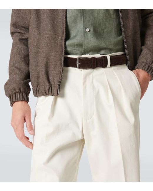 Loro Piana Brown Alsavel Suede Belt for men