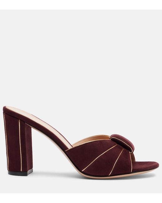 Gianvito Rossi Brown Suede Mules