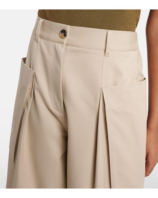 Loewe Natural Cotton And Silk Cropped Pants