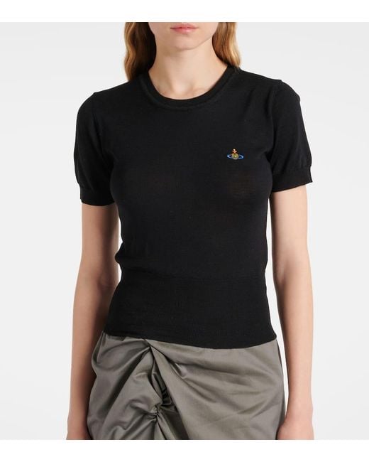 Vivienne Westwood Black T-Shirt Bea Aus Wolle Und Seide
