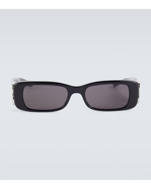 Balenciaga Black Dynasty Rectangular Sunglasses for men