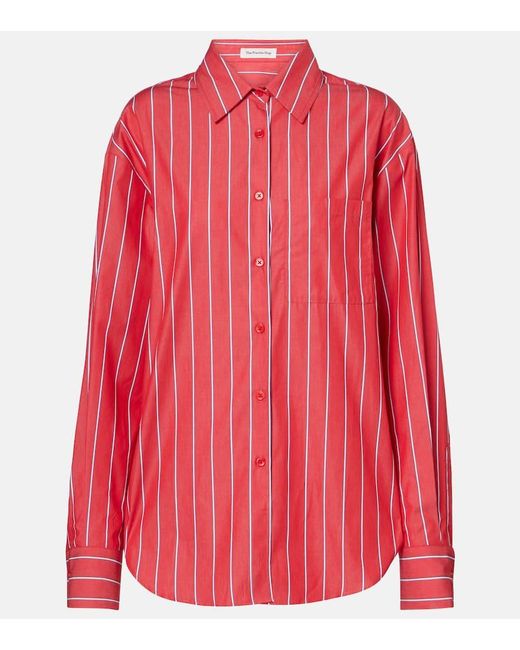Frankie Shop Red Hemd Lui Aus Baumwollpopeline