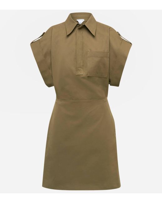 Bottega Veneta Green Cotton Gabardine Minidress