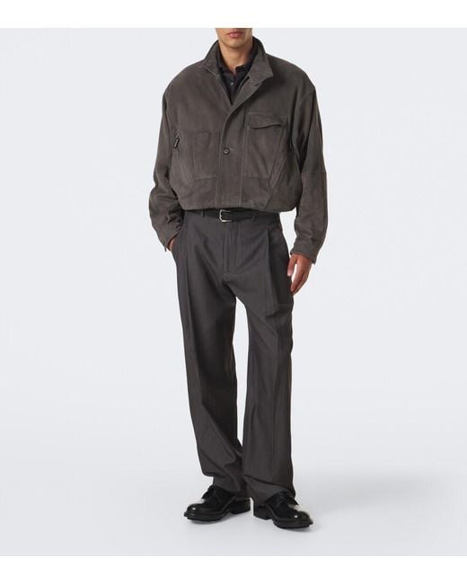 Giorgio Armani Gray Suede Jacket for men