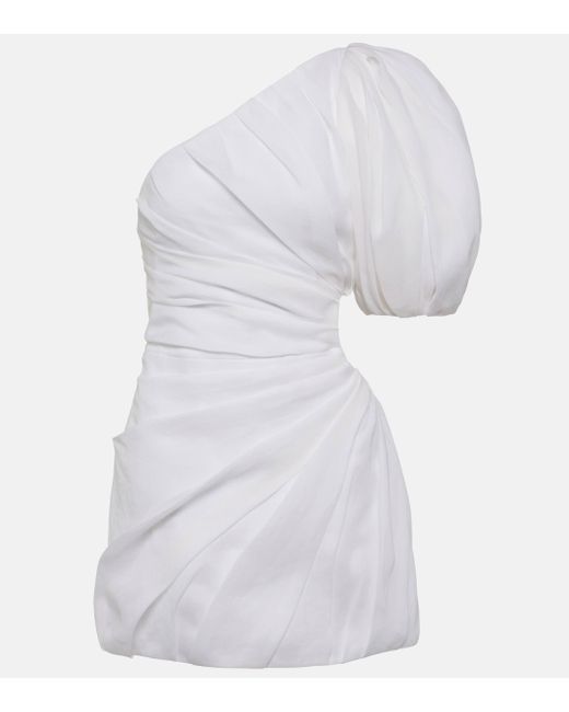 Robe asymetrique en ramie Chloé en coloris White