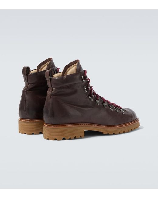 Stivali Stringati di Eleventy in Brown da Uomo