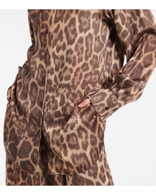Stella McCartney Brown Leopard-Print Shirt